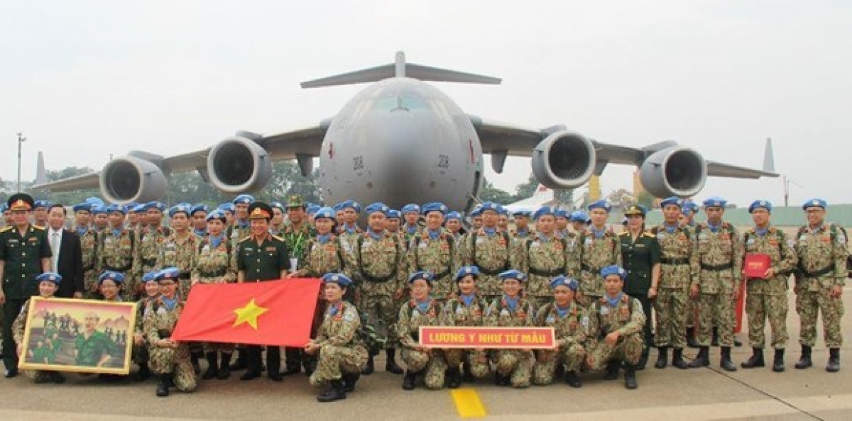 The Vietnamese blue-berret officers off for mission in South Sudan (Photo: VOV)