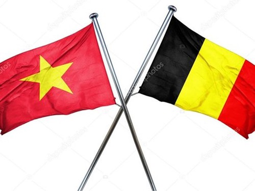 National flags of Vietnam and Belgium (Photo: VOV)