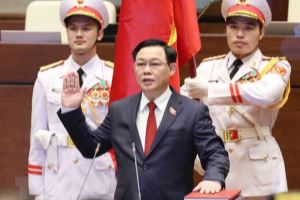 Vietnamese NA Chairman receives congratulations of Cambodian NA President